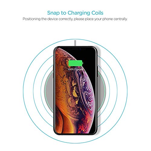 Wireless Charger, KEYMOX Qi-Certified for iPhone13/ 12/12 Mini/12 Pro Max / SE, 11, 11 Pro, 11 Pro Max, XR, Xs Max, XS, X, 8, 8 Plus, 10W Fast-Charging Galaxy S20 S10 S9 S8, Note 10(No AC Adapter)