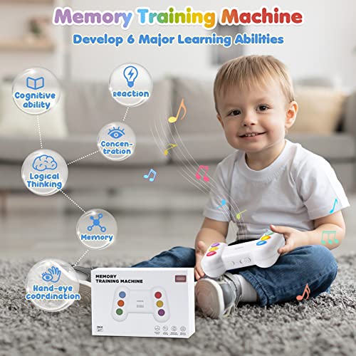 Electronic Memory Game, Brain & Memory Training Handheld Game with 4 Modes for Kids Ages 3+ Boys and Girls, Simon Game Music Toys with Light and Sound, Fun Interactive Gift Toy for Adults and Children