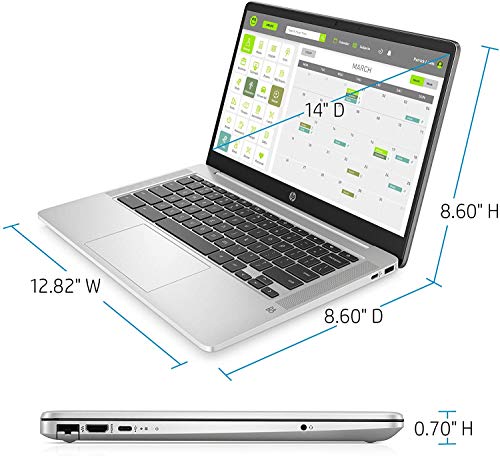 2021 HP Chromebook 14" HD Student Laptop, Intel Celeron N4000(up to 2.6GHz), 4GB RAM, 32GB eMMC Backlit-KB, Webcam, Fast Charge, WiFi, USB-A&C, BT, Chrome OS, w/ Masdrow Accessories