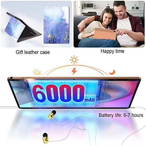 Android Tablet 10 Inch, Android 11.0 Tablet, Quad-Core 1.8GHz Processor, 6GB RAM+64GB ROM, 256GB Expand Support, Long Battery Life, Dual Camera, 2.4G/5G WiFi, 1080P HD IPS Display