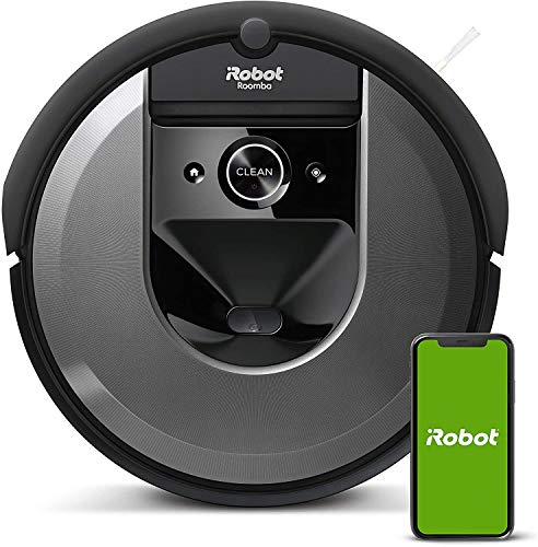 iRobot Roomba i7 (7150) Robot Vacuum- Wi-Fi Connected, Smart Mapping, Compatible with Alexa, Ideal for Pet Hair, Works with Clean Base, Black (Renewed)