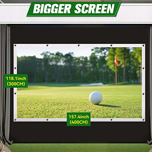 aikeec Indoor Golf Simulator Impact Screen with 14pcs Grommet Holes for Golf Training,Golf Simulators Projection Screen 118*102 inch