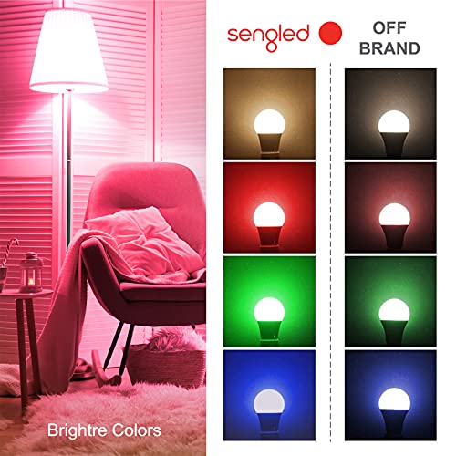 Sengled Smart Bulb, WiFi Light Bulbs, Color Changing Light Bulb, Smart Light Bulbs that Work with Alexa & Google Assistant, A19 RGB Alexa Light Bulb No Hub Required, 60W Equivalent 800LM CRI>90, 4Pack