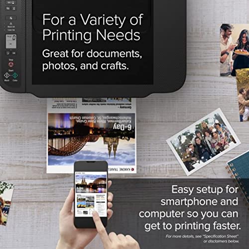 Canon Wireless Inkjet All in One Printer, Print Copy Fax Scan Mobile Printing with LCD Display, USB and WiFi Connection with 6 ft NeeGo Printer Cable