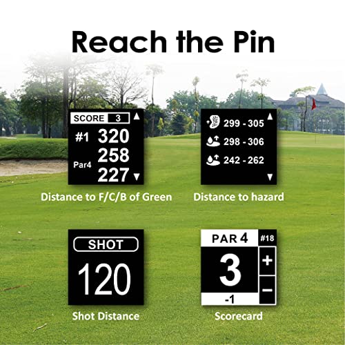 CANMORE TW356 Golf GPS Wearable Device for Men and Women, Free 40,000+ Preloaded Courses Update Worldwide, High Contrast LCD Display, Upgrade IC Chip, Lightweight Essential Accessory for Golfer, Black