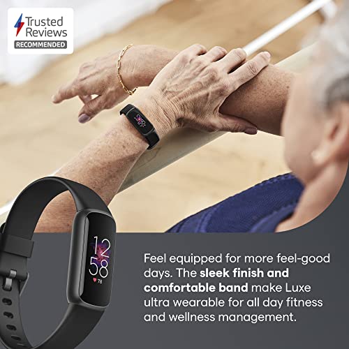 Fitbit Luxe Fitness and Wellness Tracker with Stress Management, Sleep Tracking and 24/7 Heart Rate, Black/Graphite, One Size (S & L Bands Included)