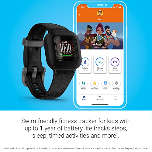 Garmin vívofit® jr. 3 Kids Fitness Tracker, Black Cosmic, Up to 1 Year Battery Life, Swim-Friendly, Activity Unlocks Adventure