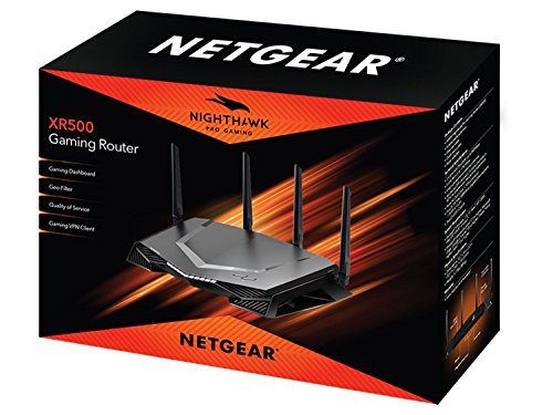 NETGEAR Nighthawk Pro Gaming XR500 WiFi Router with 4 Ethernet Ports and Wireless speeds up to 2.6 Gbps, AC2600, Optimized for Low ping (Renewed)