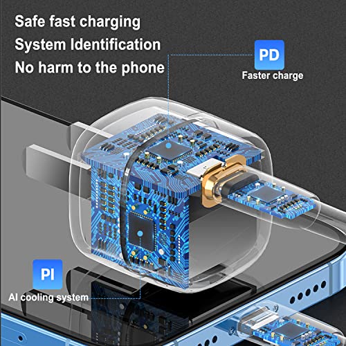 USB C Wall Charger,TECSIGIL PD 20w Mini Portable Fast Charger Block,Type C Quick Power Adapter for iPhone 13/12/11 Pro Max,X/XS/XR,Ipad Mini/Pro,Samsung,Motorola,Google Pixel,Smartwatch (20w)