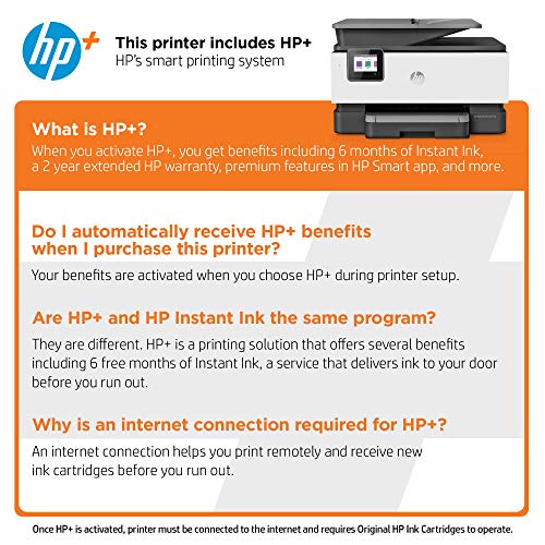 HP OfficeJet Pro 9015e Wireless Color All-in-One Printer with bonus 6 months Instant ink with HP+ (1G5L3A)