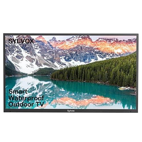 SYLVOX 75 inches Full Sun Outdoor TV Smart Waterproof TV 4K Ultra High-Resolution 1500nits,7x16(H) Support Bluetooth Wi-Fi Suitable for Partial Sun or Strong Light Area(Pool Series) (OT75A1KAGE)