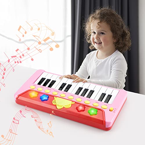 BAOLI 24 Keys Piano Keyboard for Kids, Multifunctional Portable Electronic Piano Educational Musical Instrument Toys, Birthday Gifts for Beginner Children Toddler Boys Girls Age 3-5