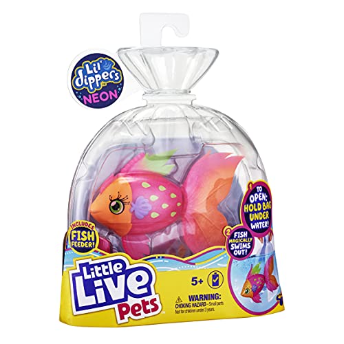 Little Live Pets 26282 Lil' Dippers S3 NEON Single Pack Fish-Styles Vary, Interactive, Animated Electronic Toy, Lifelike Swimming Movement, As seen on TV