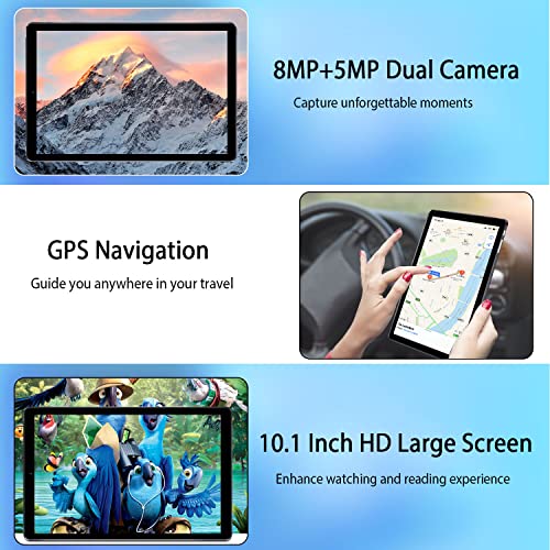 2 in 1 Tablet 10 Inch with Keyboard Mouse Stylus, 128GB Expand 64GB ROM 4GB RAM Android 10.0 Quad-Core HD IPS Screen 8MP Dual Camera GPS FM OTG Bluetooth Tablets 4G Dual SIM & WiFi(Black)