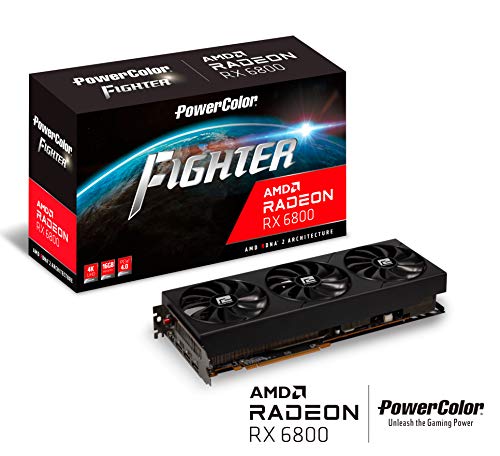 PowerColor Fighter AMD Radeon™ RX 6800 Gaming Graphics card with 16GB GDDR6 memory, powered by AMD RDNA™ 2, Raytracing, PCI Express 4.0, HDMI 2.1, AMD Infinity Cache