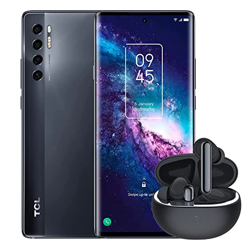 TCL 20 Pro 5G Unlocked Android Smartphone, 6GB+256GB, 4500mAh, Moondust Gray & TCL MOVEAUDIO S600 True Wireless Earbuds, 32Hrs Playtime, Water Resistance, Black