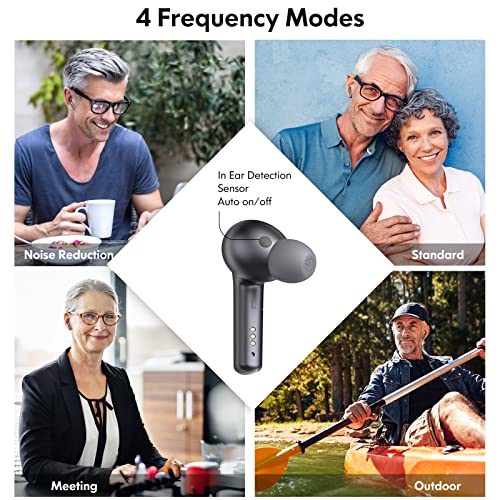 Nurhome Rechargeable Hearing Aids Amplifier for Adults Senior Noise Cancelling Reduction 4 Channels Digital Ear Amplifier Device Elderly Hearing Loss No Screeching Auto On Off Quick Charge Waterproof