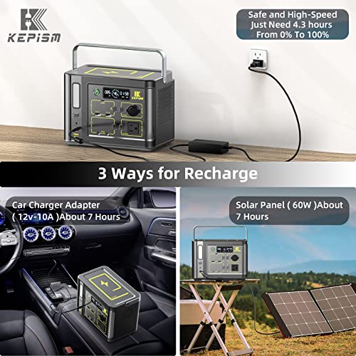 Kepism Portable Power Station, Outdoor Solar Generator Battery Pack Backup Power Supply,110V/300W Pure Sine Wave AC, 90W USB C Fast Charging Station for Outdoor Camping Travel Home Blackout CPAP