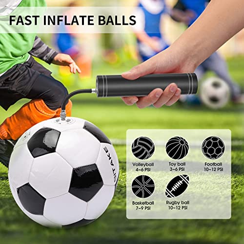 Ball Pump for Sports Balls, Morpilot Electric Basketball Pump Portable Air Pump for Balls Football, Soccer, Volleyball, Rugby, Swimming Ring, 4 Ball Modes, Auto Off, Fast Inflation with Needles