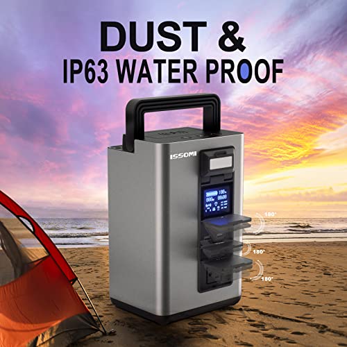 Portable Power Station - 296Wh Powerhouse Pure Sine Wave 110V/220V/300W AC Port, IP63 Water/Dust/Shock Proof Wireless Charging USB Outlet Solar Generator (Solar Panel Optional), Camping CPAP Emergency