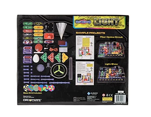 Snap Circuits LIGHT Electronics Exploration Kit | Over 175 Exciting STEM Projects | Full Color Project Manual | 55+ Snap Circuits Parts | STEM Educational Toys for Kids 8+,Multi