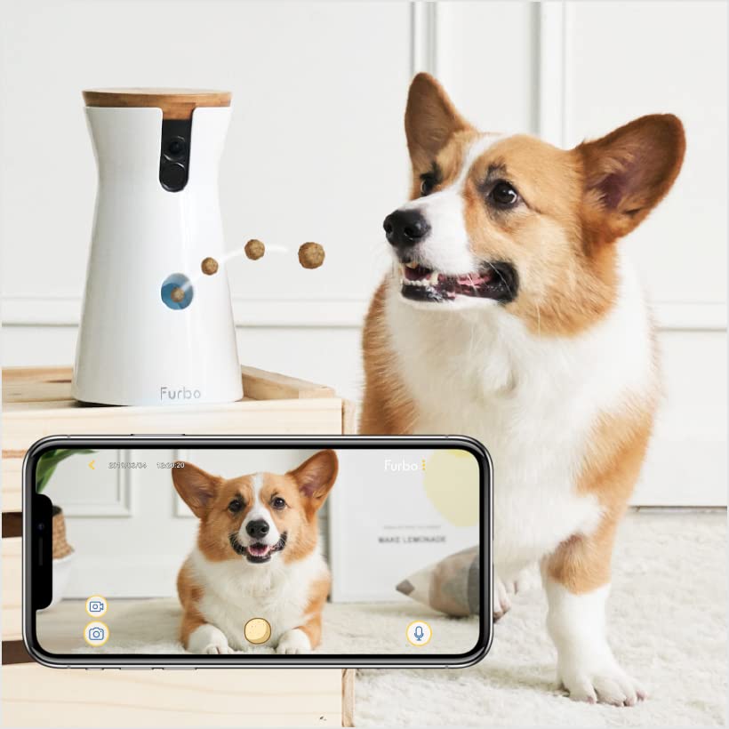 Furbo Dog Camera: Treat Tossing, Full HD Wifi Pet Camera and 2-Way Audio, Designed for Dogs, Compatible with Alexa (As Seen On Ellen)