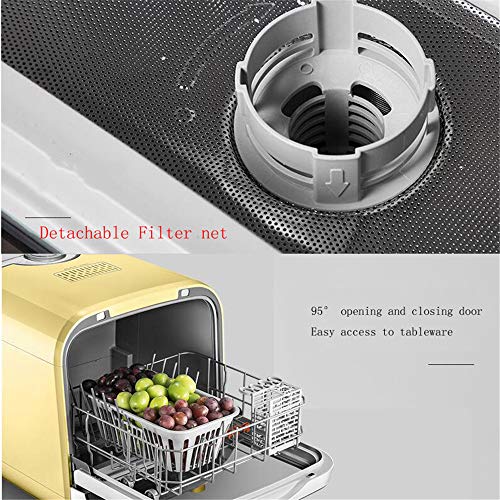 N / A Compact Countertop Dishwasher, 5'Smart Modes, Delay Start, Stainless Steel Interior Settings Rack, Led Display, for Office Home Kitchen.14.816.216.6in