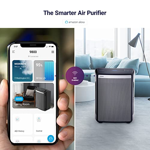 Winix 9800 4-Stage True Hepa Air Purifier with WiFi and PlasmaWave, 500 Sq Ft