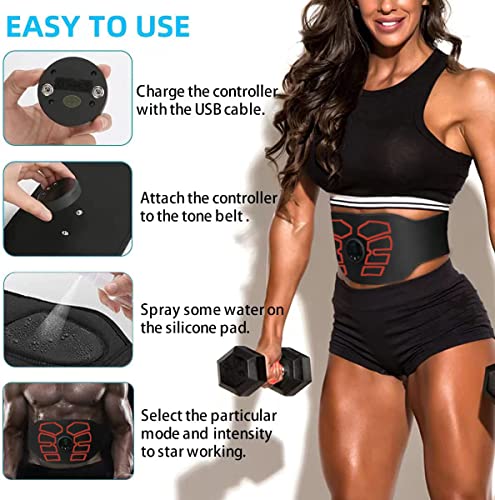 eAnjoy EMS Muscle Stimulator, ABS Stimulator, Abdominal Toning Belt Home Office Fitness Workout Equipment for Abdomen