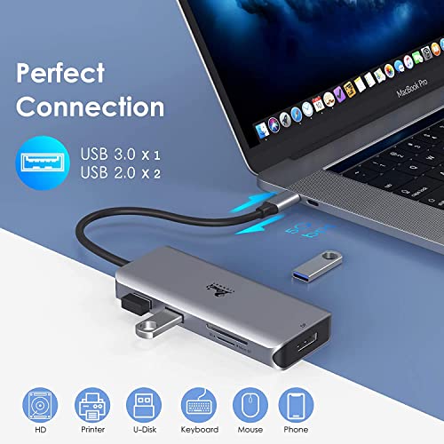 Docking Station Dual Monitor, 9-in-1 Triple Display USB C to Dual HDMI Adapter with DisplayPort, 87W PD, 3 USB, SD/TF Card Reader, Docking Station Dual Monitor for Thunderbolt 3/USB-C(DP Alt) Laptops