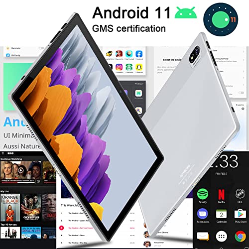 2 in 1 Tablet 10 Inch, Android 11 Tablet with Keyboard, 6GB RAM 64GB ROM 256GB Expandable WiFi Tablets, Quad-Core Processor Tablet Computer, HD Touchscreen Tableta, GMS Certified Tablet PC