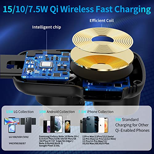 Wireless Car Charger Mount, [Smart Alignment Charging] 15W Qi Fast Charging,Auto Clamping Air Vent Car Phone Holder Mount Wireless Charging for iPhone 13 Pro Max/13Pro/13/12,Galaxy S22 Ultra/S21,etc