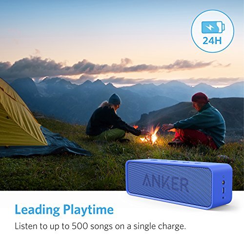 Anker Soundcore Bluetooth Speaker with 24-Hour Playtime, 66-Feet Bluetooth Range & Built-in Mic, Dual-Driver Portable Wireless Speaker with Low Harmonic Distortion and Superior Sound - Blue