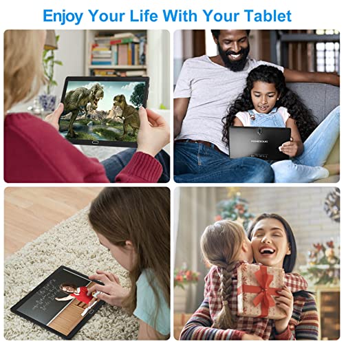 Tablet 10 inch Android 11 4G LTE Tablet PC 2 Sim Slot, 4GB RAM 64GB ROM 128GB Expandable, Google Certified Octa-Core Tablet with Keyboard Pen Case 13+5MP Camera,Phone Call,Bluetooth WiFi GPS Video