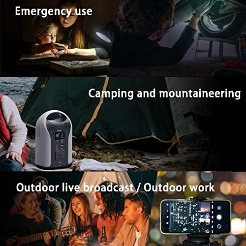Runjoy Portable Power Station 300W, 283Wh Solar Generator with 110V AC Outlet, 5 Ports Battery Backup with LED for Home Use CPAP Outdoors Blackout Emergency