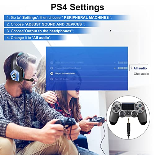 Gaming Headset with Mic for Xbox One PS4 PS5 PC Switch Tablet, Gaming Headset Xbox One with Stereo Surround Sound & LED Light Noise Cancelling Over Ear Headphones