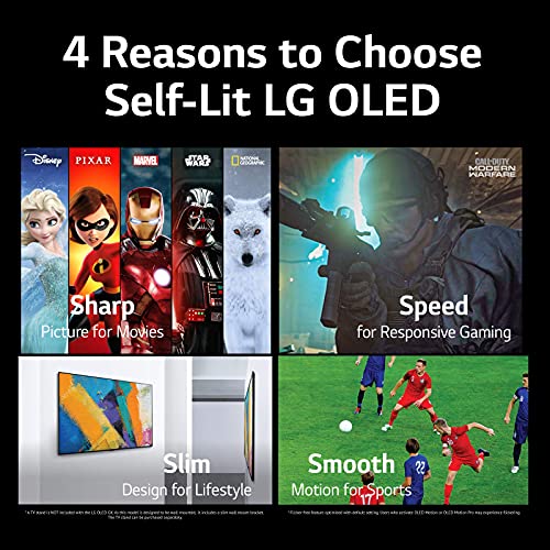 LG OLED55C1PUB/OLED55C1AUB Alexa Built-in C1 Series 55" 4K Smart OLED TV (2021) (Renewed)