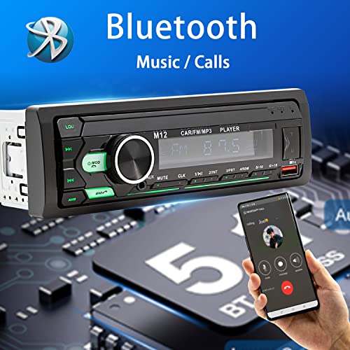 Single Din Car Radio with Bluetooth,Car Stereo with FM Car Radio/Voice Control.Car Stereo with Hand Free Calling/USB Fast Charging/TF/Aux