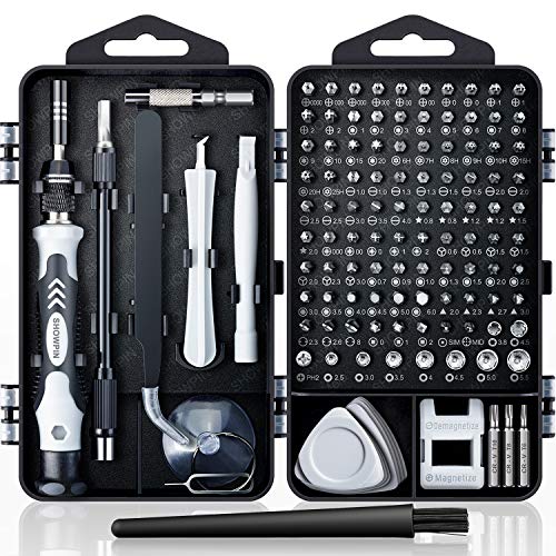 Precision Screwdriver Set, SHOWPIN 122 in 1 Computer Screwdriver Kit, Laptop Screwdriver Sets with 101 Magnetic Drill Bits, Electronics Tool Kit Compatible for Computer, Tablet, PC, iPhone, PS4 Repair