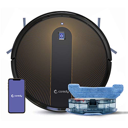 Coredy R750 Robot Vacuum Cleaner, Compatible with Alexa, Mopping System, Boost Intellect, Virtual Boundary Supported, 2200Pa Suction, Super-Thin, Upgraded Robotic Vacuums, Cleans Hard Floor to Carpet