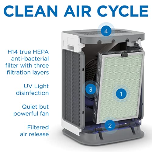 Medify MA-125 Air Purifier with True HEPA H14 Filter | 2,051 sq ft Coverage | for Allergens, Wildfire Smoke, Dust, Odors, Pollen, Pet Dander | Quiet 99.99% Removal to 0.1 Microns | White, 1-Pack