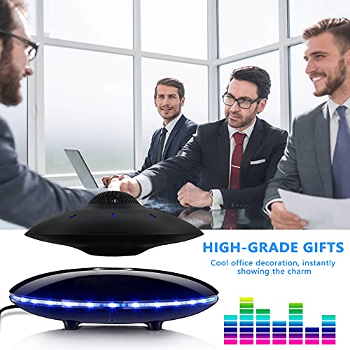 Magnetic Levitating Bluetooth Speaker, RUIXINDA Levitating UFO Speakers with LED Lights Base 360 Degree Rotation,Wireless Floating Speakers for Home Office Decor Cool Tech Gadgets,Creative Gifts