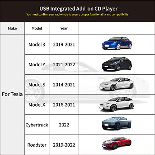 Vehicle CD Player, Cidava OE Integrated Vehicle CD Player via USB Radio Connection – (See Vehicle Fit Chart Image)