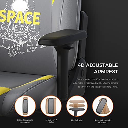 DXRacer Craft Gaming Chair, Standard, Grey and Yellow