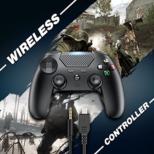 WolfLawS Wireless Controller Compatible with Playstation 4, PS4 Pro/Slim, Gaming Controller, Enhanced Dual Vibrator & 6-Axis Motion Sensor, Bluetooth Controller with Built-in Speaker and Headset Jack