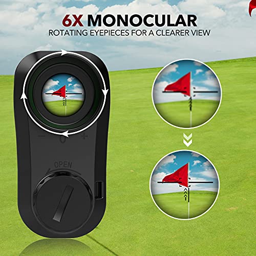 Golf Rangefinder, 1200 Yards High Precision Professional Laser Range Finder Golfing with Pinsensor, Speed, Slope Compensation, 6X Magnification