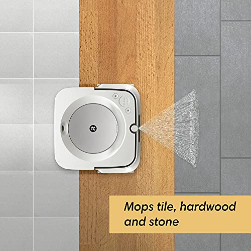 iRobot Braava Jet M6 (6110) Ultimate Robot Mop- Wi-Fi Connected, Precision Jet Spray, Smart Mapping, Works with Alexa, Ideal for Multiple Rooms, Recharges and Resumes, White