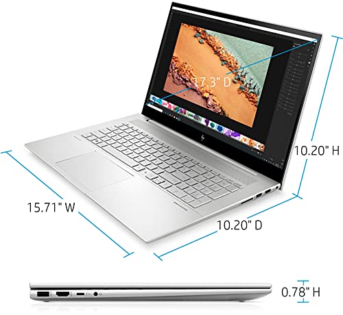 HP 2023 Envy Laptop 17.3" FHD IPS Touchscreen 10-Core 12th Intel i7-1255U Iris Xe Graphics 64GB DDR4 4TB SSD Thunderbolt 4 Wi-Fi 6E Backlit Keyboard w/ FP Reader Windows 10 Pro w/ RATZK 32GB USB