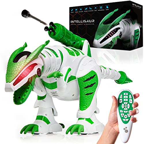 Power Your Fun Intellisaur Remote Control Dinosaur Robot for Kids - Robot Dinosaur Interactive Electronic Pet, RC Robot T-Rex Toy with Touch Sensors, Walk, Roar, Battle, Dinosaur Remote Control Toy