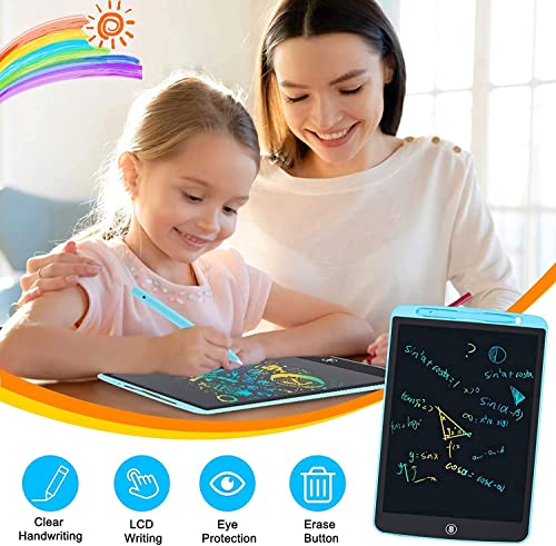 LCD Writing Tablet, 12 Inch Toddler Doodle Board,Colorful Drawing Tablet, Erasable Reusable Electronic Painting Pads, Educational and Learning Kids Toy for 3-7 Year Old Boys and Girls (Black)